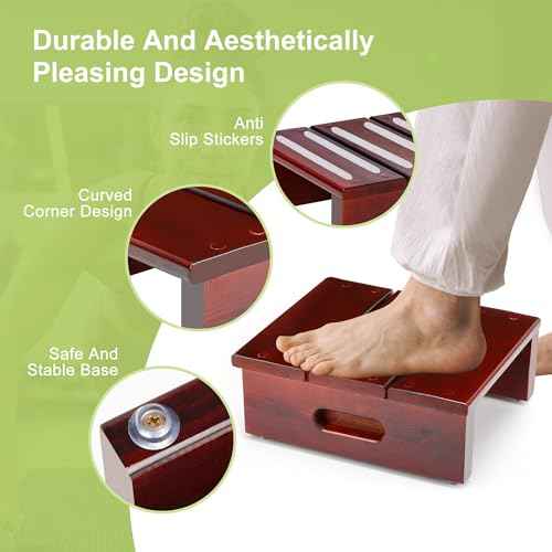 Wood Step Stool, Compact Size (11.6"x10"x4.3"), Supports 400 lbs ? for Children, Adults & Home Use ? Ready to Use