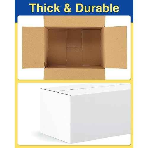 40-Pack-Small-Shipping-Boxes-9x6x4, Corrugated-Cardboard-Boxes-for-Packaging-Small-Business, White-Boxes-Mailers