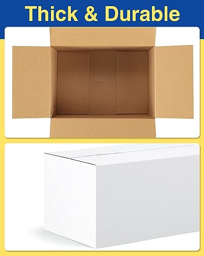 Poever 40-Pack Small Shipping Boxes 9x6x4 Inches White Corrugated Cardboard