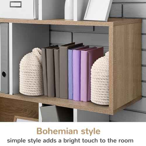 Decorative Door Stop Rope Door Stop with Handle 4.72 ''d x 11.42''h 5.4lb Heavy Weight Stoppers for Window Wedge Bookend Home Wedge to Keep Open (White,2 Pcs)
