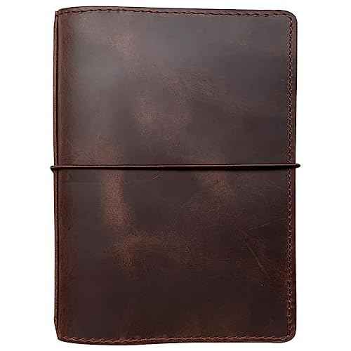 Travelers Notebook Cover with Inner Pockets, Card Slots and Pen Holder, B6 Size, Dark Brown