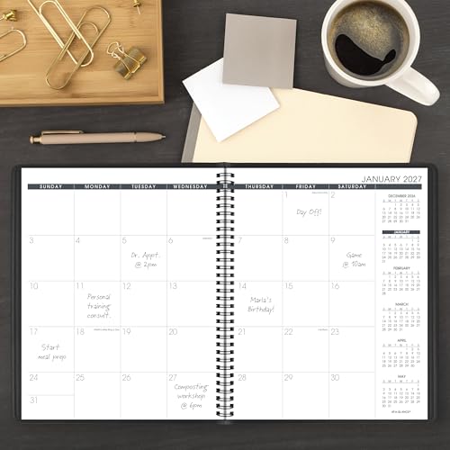 AT-A-GLANCE 2027 Monthly Planner Black 15-Month Jan-Mar 9x11 Inches