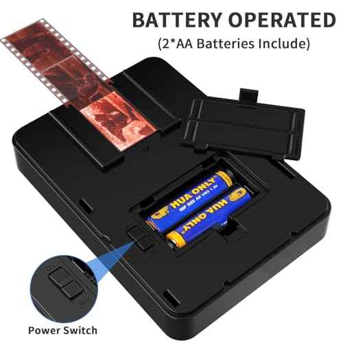 Mobile Film Scanner for 35mm Slides & Negatives, Portable Photo Scanner Converts Film to Digital Photos, Battery Powered Slide Converter
