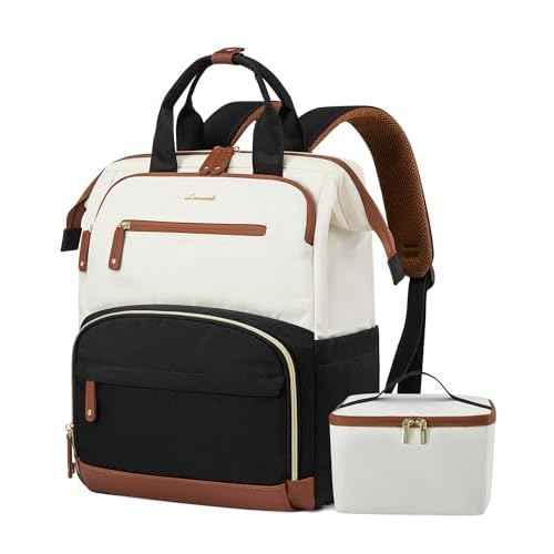 LOVEVOOK Lunch Backpack for Women, 15.6 Inch Laptop Bag with Insulated Cooler Lunch Box, Work Backpack for Teacher Nurse, Travel Backpack Lunch Bag for Camping Picnic Daily Use
