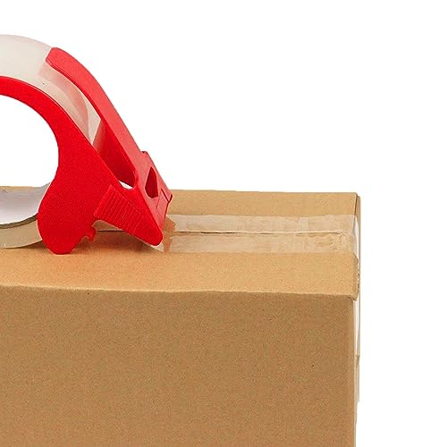 COSIMIXO 2-Pack No Noise Clear Packing Tape with Dispenser – 2.7Mil x 1.88" x 55Yds Heavy Duty Shipping Tape for Boxes (Variation 2)