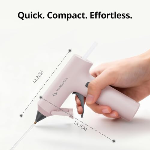 Tilswall Cordless Hot Glue Gun with 2Ah Built-in Battery and Fast Preheat