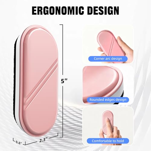 Pink Magnetic Dry Erase Eraser - Whiteboard & Glass Board Cleaning, 1-Pack