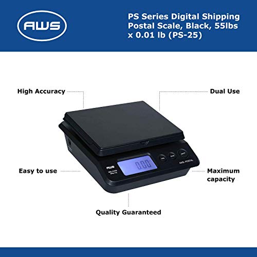 Digital Postal Scale 55lb with Backlit LCD – Accurate Shipping Weighing