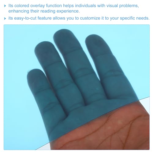 PATIKIL A4 Colored Overlay Sheets for Reading, Sky Blue, 6 Pack