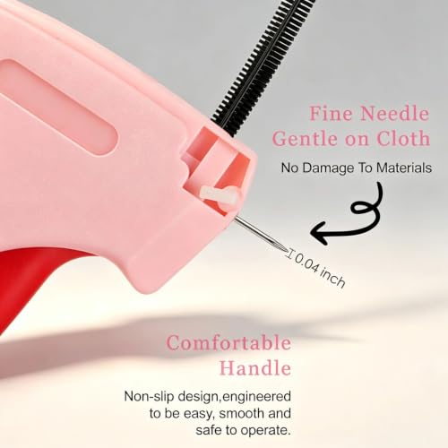 Stitch Gun Pink A - Quick Clothing Fixer Tagging Gun by Jasunet, Includes 2000 Fasteners