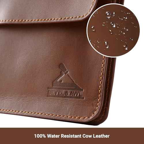BEVEL & AWL 100% Full Grain Cow Leather Laptop Sleeve for Pro 16 Inch Case for Model 2021-2024, Handcrafted