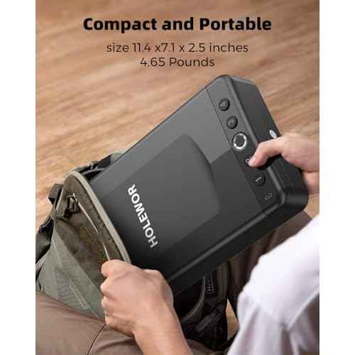 Car Gun Safe, Small Pistol Safe Biometric Gun Lock Box for Handgun, Portable Fingerprint Quick Access Travel Gun Case for Nightstand Bedside