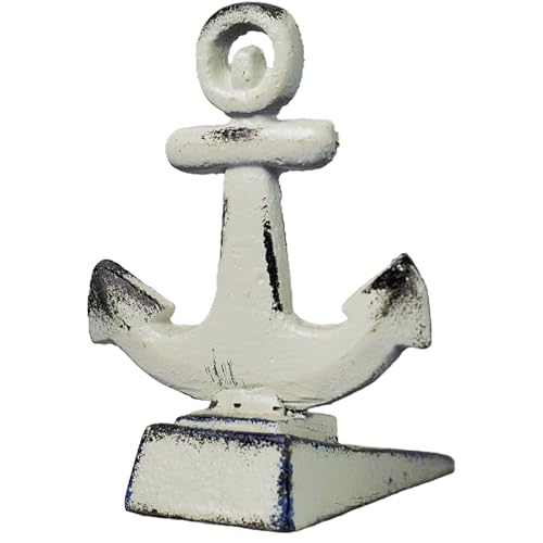 2 PCS Door Stoppers for Bottom of Door Cast Iron Decorative Door Stop Wedge Metal Doorstops (White)