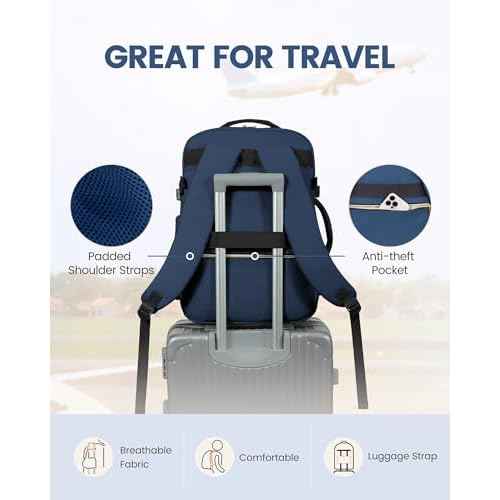 LOVEVOOK 40L Travel Backpack for Women Men,Waterproof Airline Approved Carry On Luggage Travel Essentials,TSA Carry On Backpack Personal Item Travel Bag Suitcase Weekender Traveling with Packing Cubes