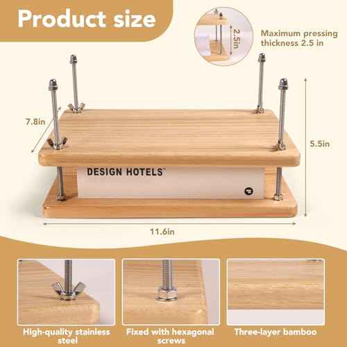 MAKEASY Book Binding Kits with Book Press (11.6x7.8in), DIY Bookbinding Kit with Waxed Thread, Needles, Bone Folder, Scissors & Bookbinding Supplies for Beginners & Professionals