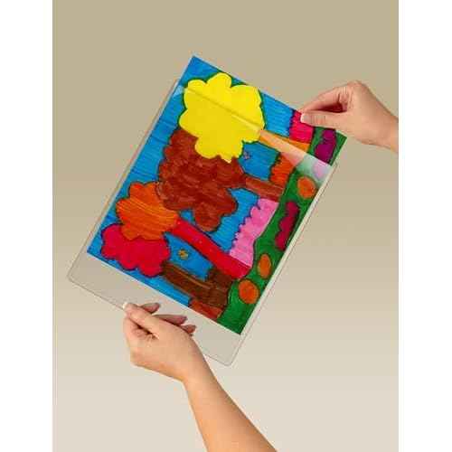 Display Pocket, Removable Interlocking Fasteners, Plastic, 8-1/2 x 11, Clear, Sold as 1 Each, 6PACK , Total 6 Each