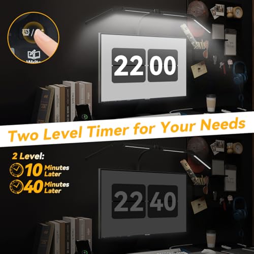 Adjustable LED Desk Lamp ? Stepless Dimming & Color Temp Remote Control, Eye-Caring 4 Large Bright Light Souce for Home Office, Gooseneck, Clamp Base, 5 Lighting Modes for Reading, Computer, DIY