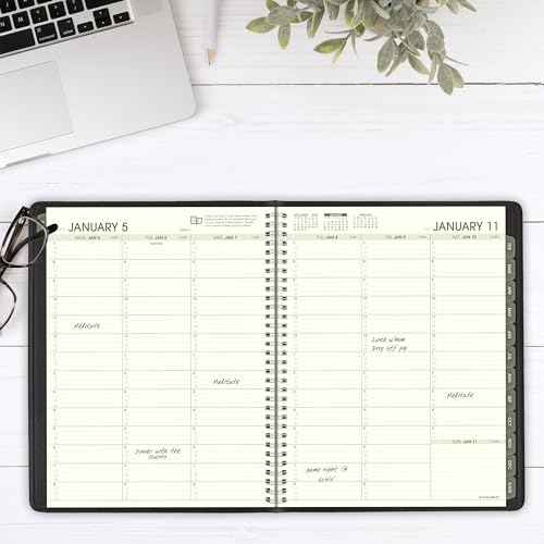 AT-A-GLANCE 2026 Appointment Book Planner, Weekly & Monthly, 8-1/4" x 11", Large, Quarter-Hourly, Recycled, Black (70950G0526)