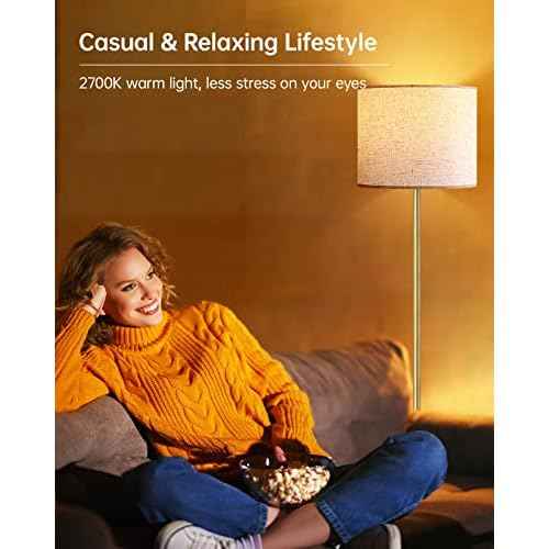 Floor Lamp Gold, Small Standing Lamp, 58" Tall Lamps with Beige Lampshade, Simple Pole Lamp for Bedroom, On/Off Footswitch, Gold Lamps for Living Room/Office/Boho,Christmas Gift for Kids(No Bulb)