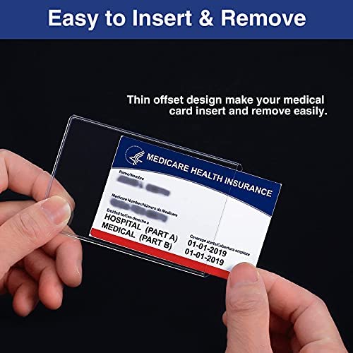 Sooez 10 Pcs Medicare Card Holder Sleeves 12Mil Thick Waterproof PVC Wallet Protectors (3.54 x 2.24 inches)