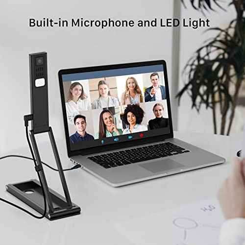 VIISAN Document Camera 13MP 4K with AF Lens, Foldable Webcam for Teachers Classroom, Built-in Mic & LED Light, Portable Overhead Cam for PC Mac, Web Conferencing Visualizer for Teaching