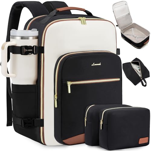 LOVEVOOK Large Travel Backpack for Women & Men, 40L Carry on Backpack for Airplanes, TSA Personal Item Travel Bag fits 17" Laptop, Waterproof Travel Essentials Airline Approved with 3 Packing Cubes
