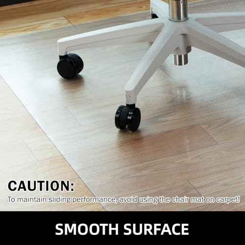 Clear Chair Mat, Tydle 36" x 48" Office Chair Mat for Hard Floors, Plastic Floor Mat for Gaming Chairs, Non-Slip Vinyl Floor Protector Rolling Computer Desk Mat for Home Office (Clear)