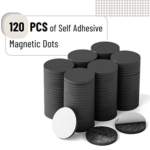 Mr. Pen 120 Pcs Self-Adhesive Magnetic Dots, 0.8" Round, Extra Thin