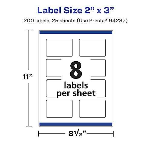 Avery Matte Clear Rectangle Labels, Sure Feed Technology, 2" x 3", 200 Matte Clear Labels, Print-to-The-Edge, Laser/Inkjet Printable