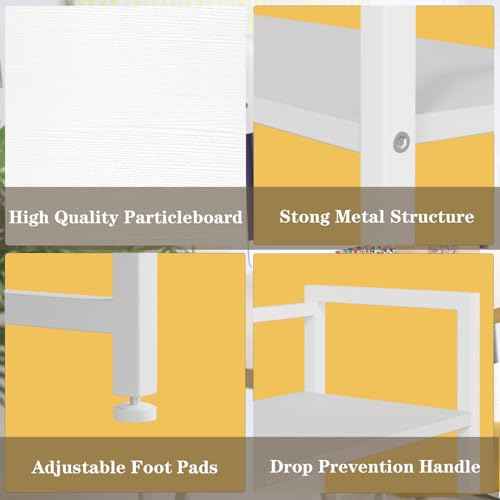 38.6" Book Shelf with 3 Tier Open Shelves Bookshelf and Desk Shelf to Combined for Computer Desks, Desk Hutch for Top of Desk, Bookcase for Dorm or Office, Adjustable Desktop Shelfs, White