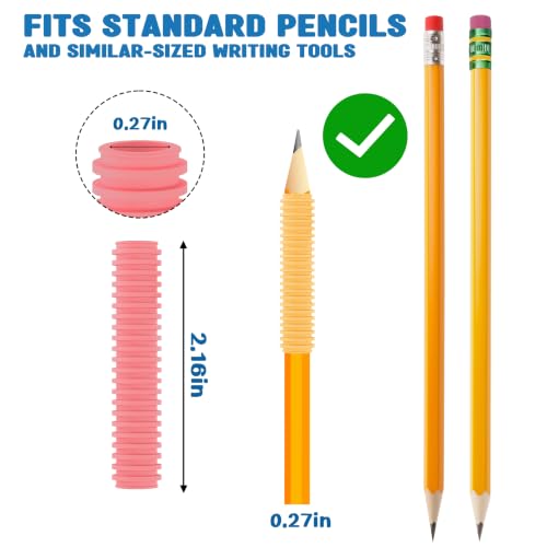 Yasest Macaron Sensory Pencil Grips for Kids & Adults - 24 Pack ADHD & Stress Relief