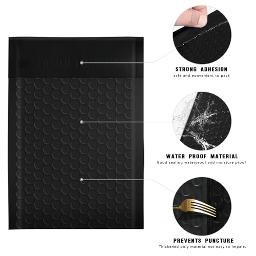 Ctarsthome Black 4x8 Inch Bubble Mailers 52 Pack Self Seal Padded Envelopes
