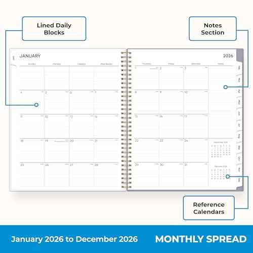 Blue Sky 2026 Weekly and Monthly Planner Calendar, January 2026 - December 2026, 8.5" x 11", Flexible Cover, Laminated Tabs, Durable Twin Wire Binding, Storage Pocket, Tula