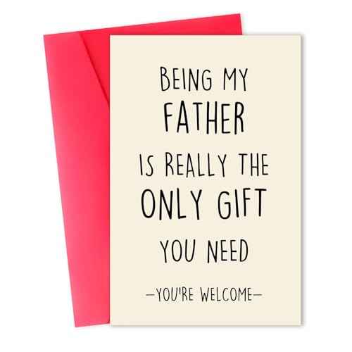 Funny Birthday Card for Dad, Humor Dad Birthday Gifts from Son Daughter Kids, Best Fathers Day Card Gifts