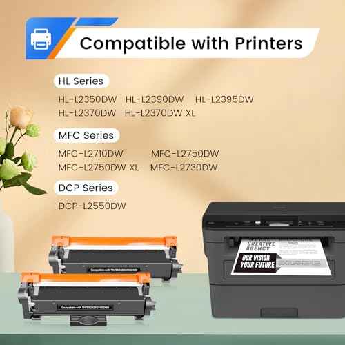 Compatible TN-760 TN760 Toner Cartridge Replacement for Brother TN730 TN 760 TN-730/TN-760 TN-760 TN-730 Black Toner for MFC-L2710DW MFC-L2750DW DCP-L2550DW HL-L2350DW HL-L2395DW HL-L2370DW Printer