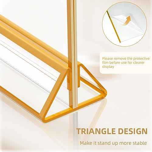 Acrylic Sign Holder 8.5x11 Clear Acrylic Frames Display Stand Double Sided Table Menu Holders for Wedding Table Numbers Restaurant Photos£¨8 pcs£©