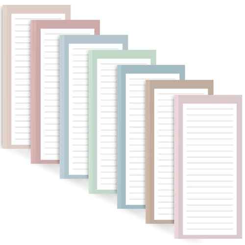AZUREAL 7 Pack Magnetic Notepads for Refrigerator, 30 Pages/Book Grocery List Magnet Pad for Fridge, Design Magnetic Grocery List Pad for Fridge, Grocery List Notepad, To-Do Memos, List