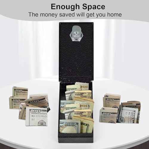 Metal Box for Gambler - Winners Bank Portable Safe Casino Money Pocket Sized Cash Box with Key Go Home Money