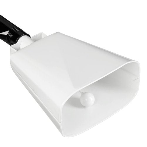 BLUE PANDA 2 Pack Cow Bells - Cowbells for Sporting Events - Percussion Noise Makers with Handle for Football Games, Stadiums (White Cowbell) 9.5-inch Cow Bell