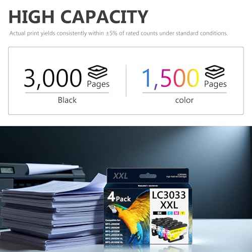 LC3033XXL Ink Cartridges with Super High-Yield Replacement for Brother LC3033 Work with MFC-J995DW MFC-J805DW MFC-J815DW Printers (4 Pack)