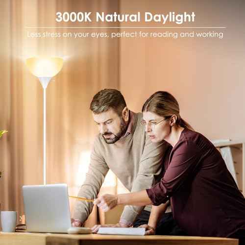 BoostArea Floor Lamp, 70.1¡± Tall Lamp, LED White Floor Lamp, E26 Base, Eye-Caring, Modern Torchiere Floor Lamps for Living Room, Bedroom, Office£¨Bulbs not Included