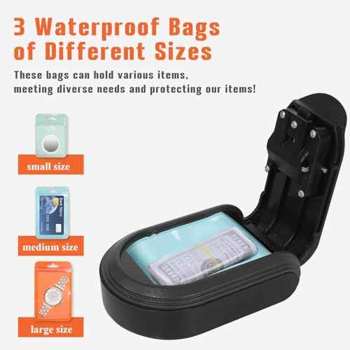 Magnetic Key Holder Under Car with Combination Lock, Hide a Key Box Waterproof Outdoor, Car Key Holder Magnetic Key Box with Strong Magnet (Black)