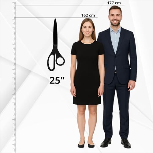 25 Inch Grand Opening Scissors Black ? Heavy Duty Scisors Giant Ribbon Cutting Scissors for Inauguration Ceremonies & Special Events 25'' Black Giant Scisors for Ribbon Cutting Ceremony