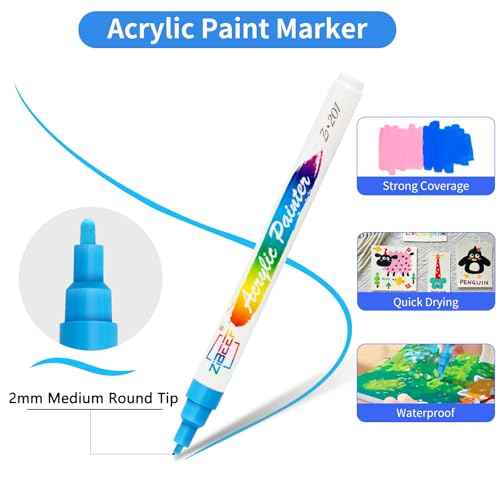 Guangna Acrylic Paint Markers, Acrylic Paint Pen, Waterproof & High Saturation Ideal for Wood, Metal, Plastic, Canvas, Fabric, Glass, Ceramic, Rock Painting DIY Art Supplies (Fine Tip, 168)