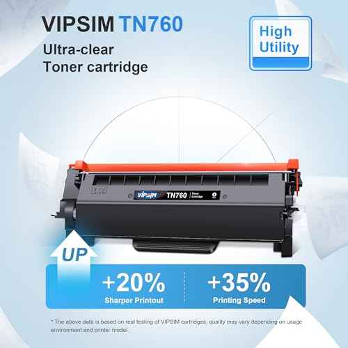 TN760 Toner for Brother Printer Replacement for Brother TN760 TN-760 TN730 TN-730 to use with DCP-L2550DW MFC-L2710DW MFC-L2750DW HL-L2350DW HL-L2370DW HL-L2395DW HL-L2390DW Printer (4 Black)