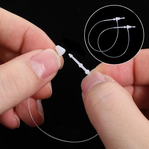 2000 pcs Hang Tag Fasteners - 5 inch Clear Plastic Loop Locks for Clothing & Accessories