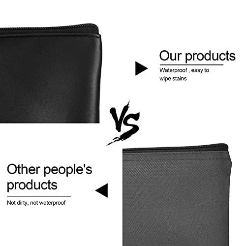 Joyberg 2-Pack Zipper Money Bags for Cash, Checks, Cosmetics - Black 11x6.1 inch