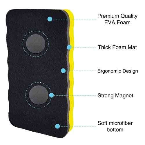 OWLKELA Magnetic Whiteboard Eraser, Dry Eraser Board Erasers, Dry Eraser for White Board, for Classroom, 4 Pack, Perfect for Home, College and Office Use