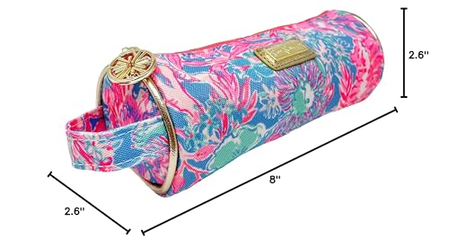 Viva La Lilly Lilly Pulitzer Pink Pencil Pouch with Handle - Travel Cosmetic Bag