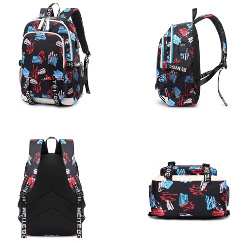 Soccer Player 7 Multifunction Sport Backpack Travel Laptop Football Fans Bag for Men Women (Blue lines - 1)